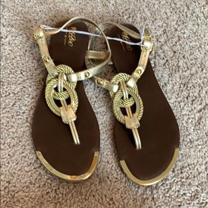 NWOT gold sandals